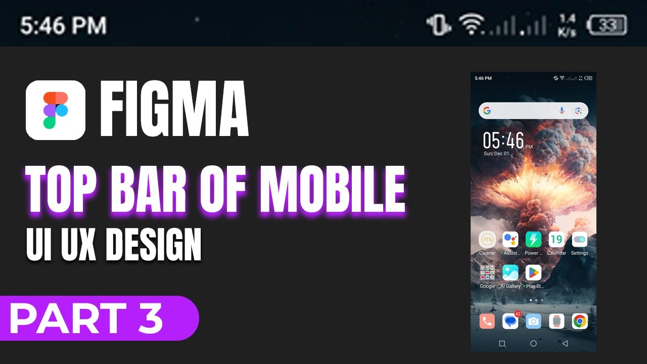 How to Make Top Bar of Mobile With Icons in FIGMA | UI UX DESIGN