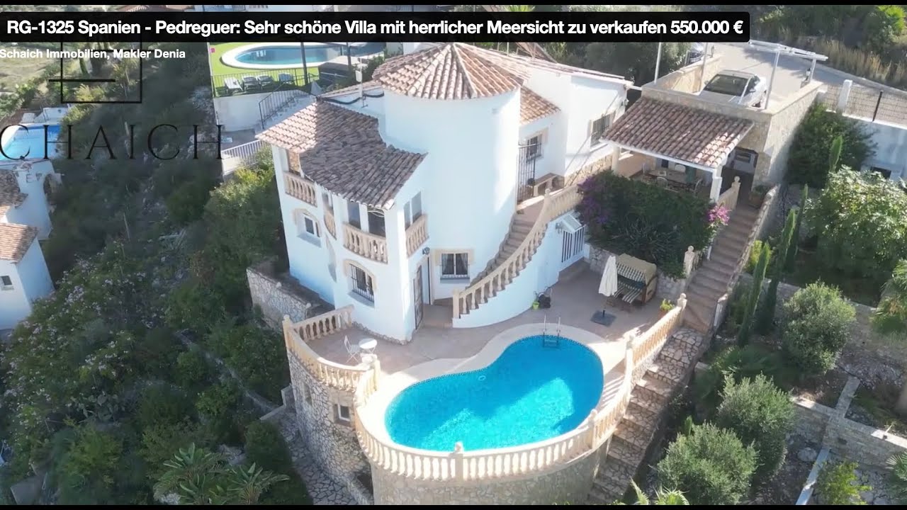 RG-1325 Spanien - Pedreguer: Sehr schöne Villa mit herrlicher Meersicht zu verkaufen 550.000 €