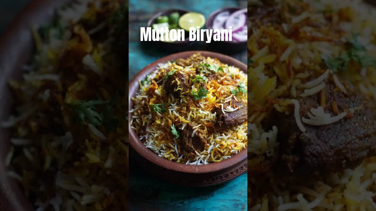 Mutton Biryani on Plate – Juicy Mutton Piece Reveal | Ride Bite Repeat 🍖🔥