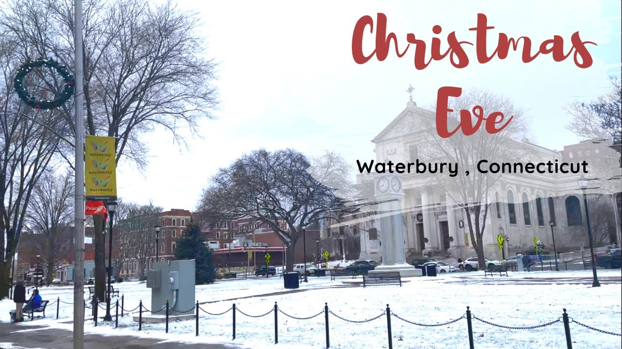 Snowfall on Christmas Eve in  Waterbury Connecticut