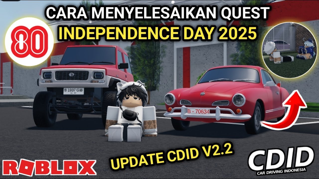 Cara Menyelesaikan Quest Independence Day Tahun 2025 Update CDID V2.2| Roblox Car Driving Indonesia