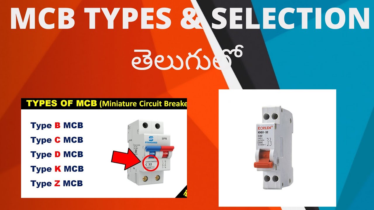 Mcb types and how to select mcb explained in telugu