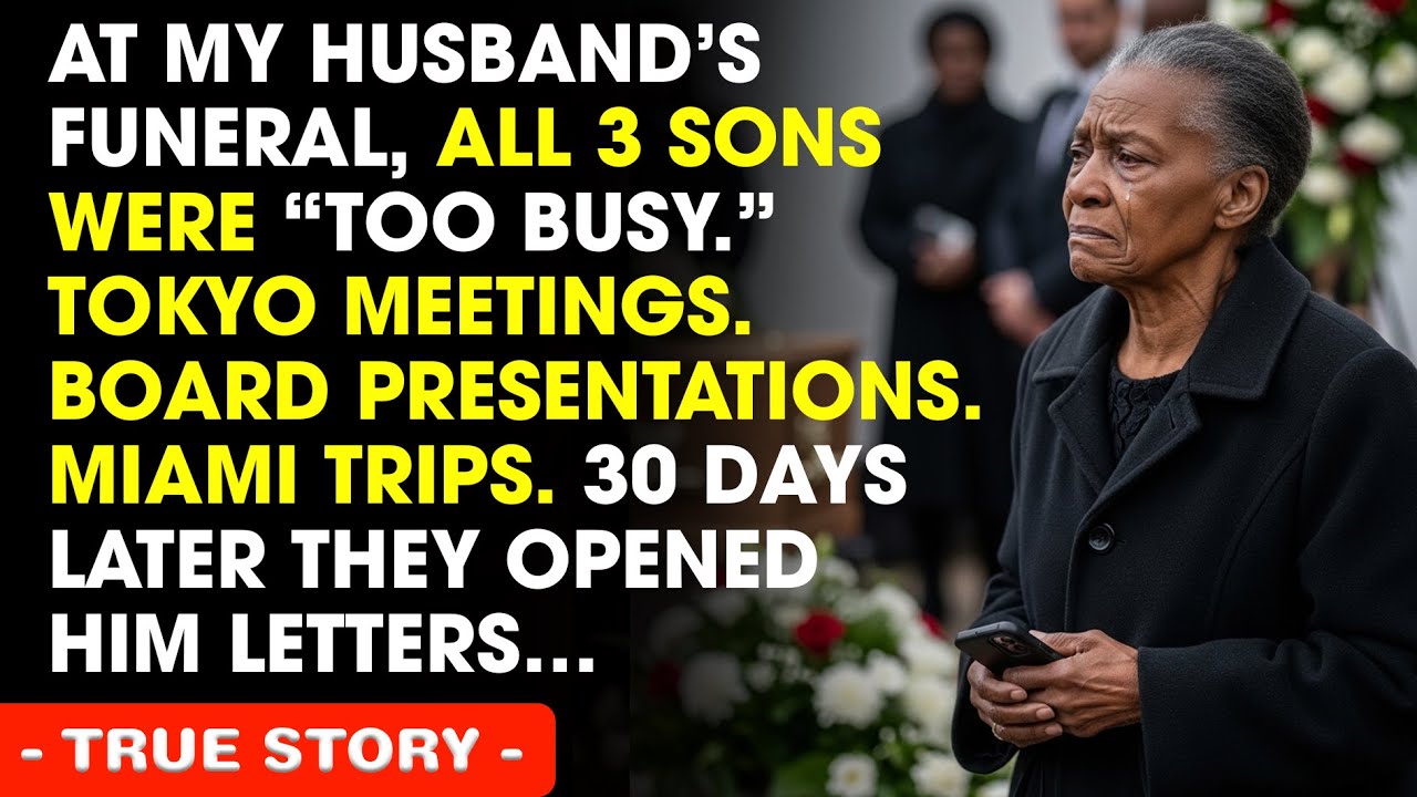 At My Husband's Funeral, All 3 Sons Were 'Too Busy'. 30 Days Later, They Opened Her Final Letters...