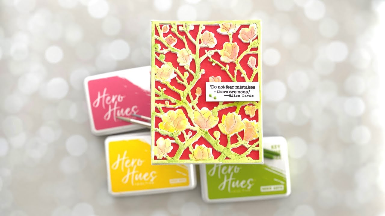 Loose Watercoloring With Hero Arts Magnolia Branches Cover Plate