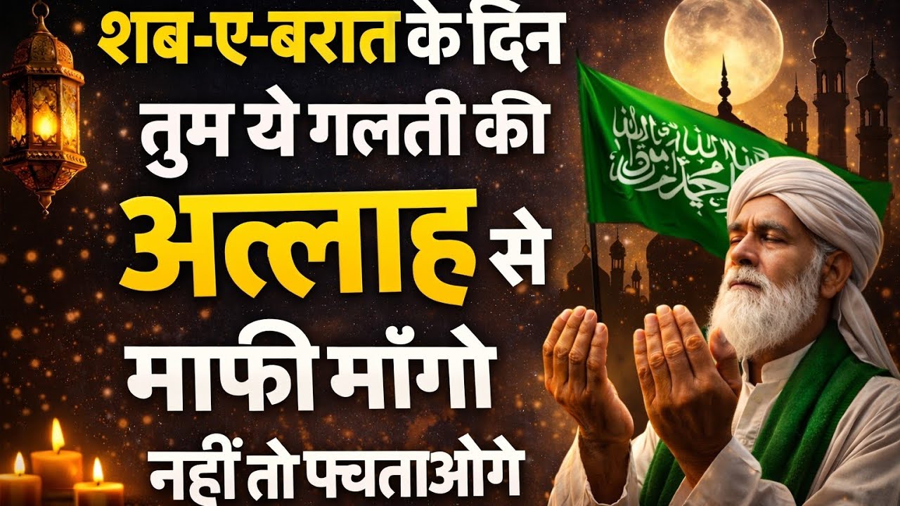 ✅06/02/26शबे बरात के दिन ये गलती मत करना | अल्लाह से माफी माँगो नहीं तो पछताओगे#motivation 