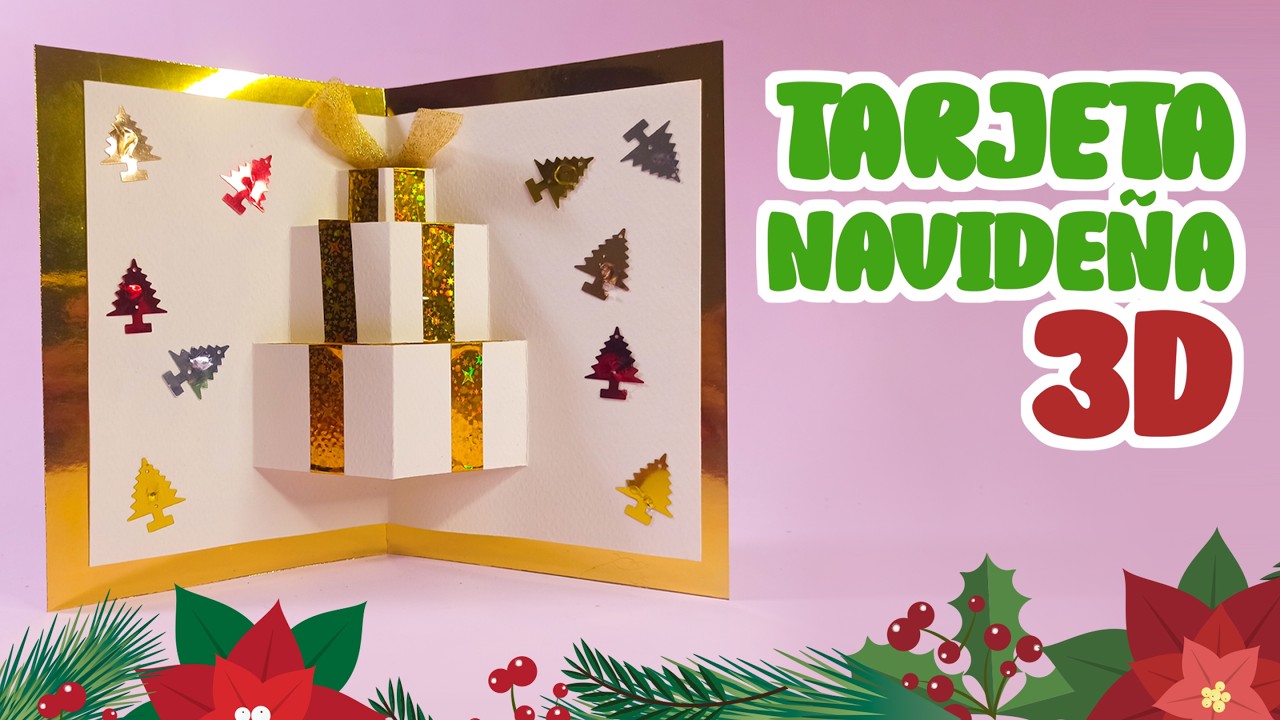 Como Hacer Tarjeta de Navidad 3D con Papel | Paso a Paso