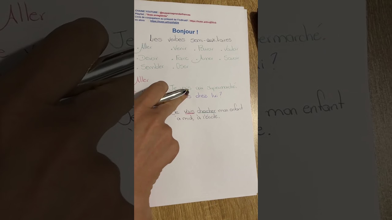 Apprendre le français - live 61 LES VERBES SEMI-AUXILIAIRES