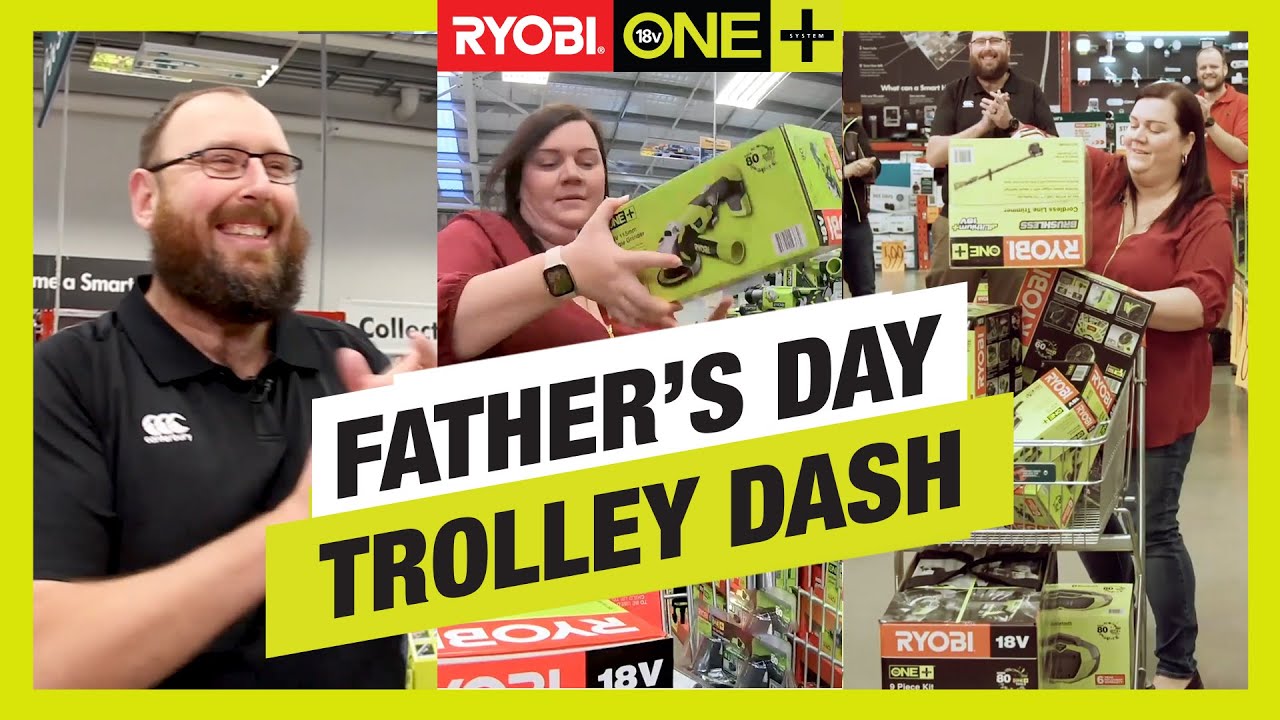 RYOBI Trolley Dash winner grabs $2700 of ONE+ products in 60s!