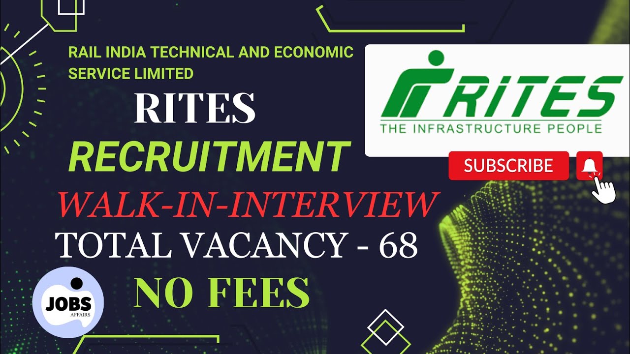 RITES Graduate/Diploma/ITI Professionals Recruitment 2024 | Walk in Interview