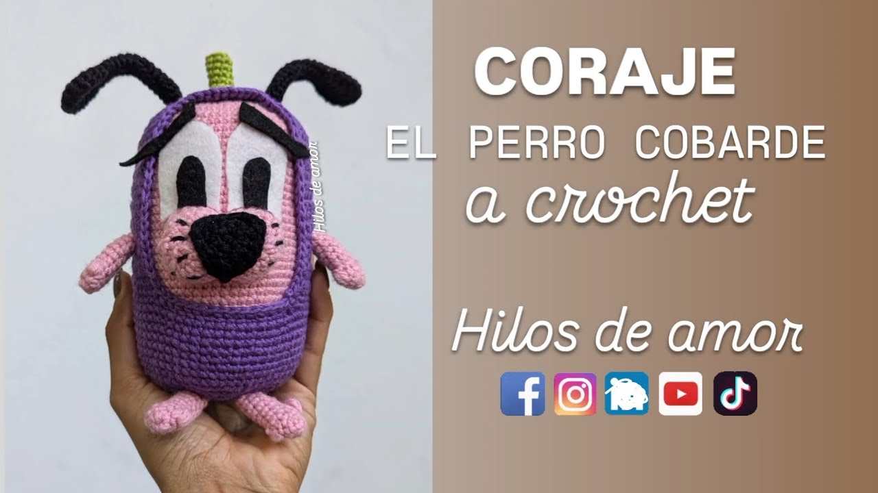 CORAJE EL PERRO COBARDE a crochet | AMIGURUMI | 15 cm 