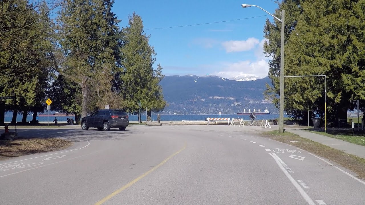 Driving in Vancouver BC Canada. West Side of City (Kitsilano - Beach & UBC Area).