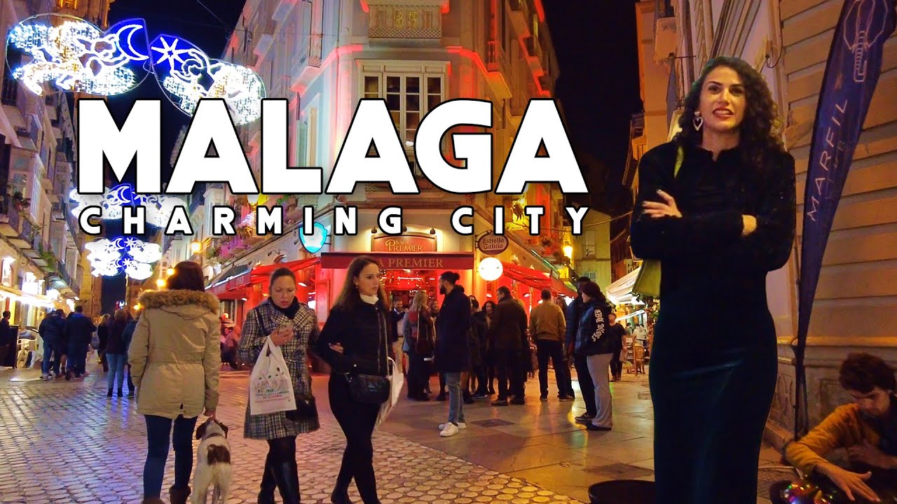 Malaga City Spain Charming City at Night December 2023 Update Christmas Costa del Sol | Andalucía 4K