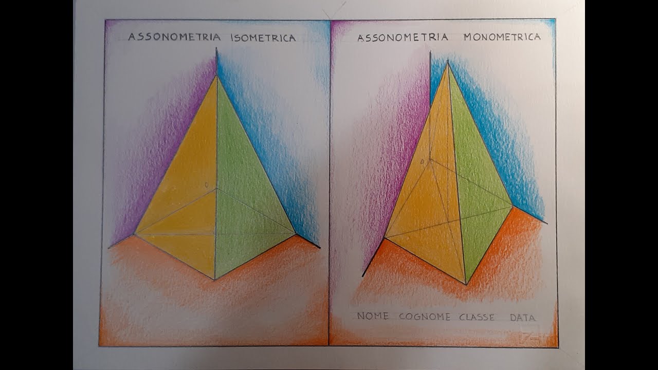 ASSONOMETRIA ISOMETRICA E MONOMETRICA DI UNA PIRAMIDE