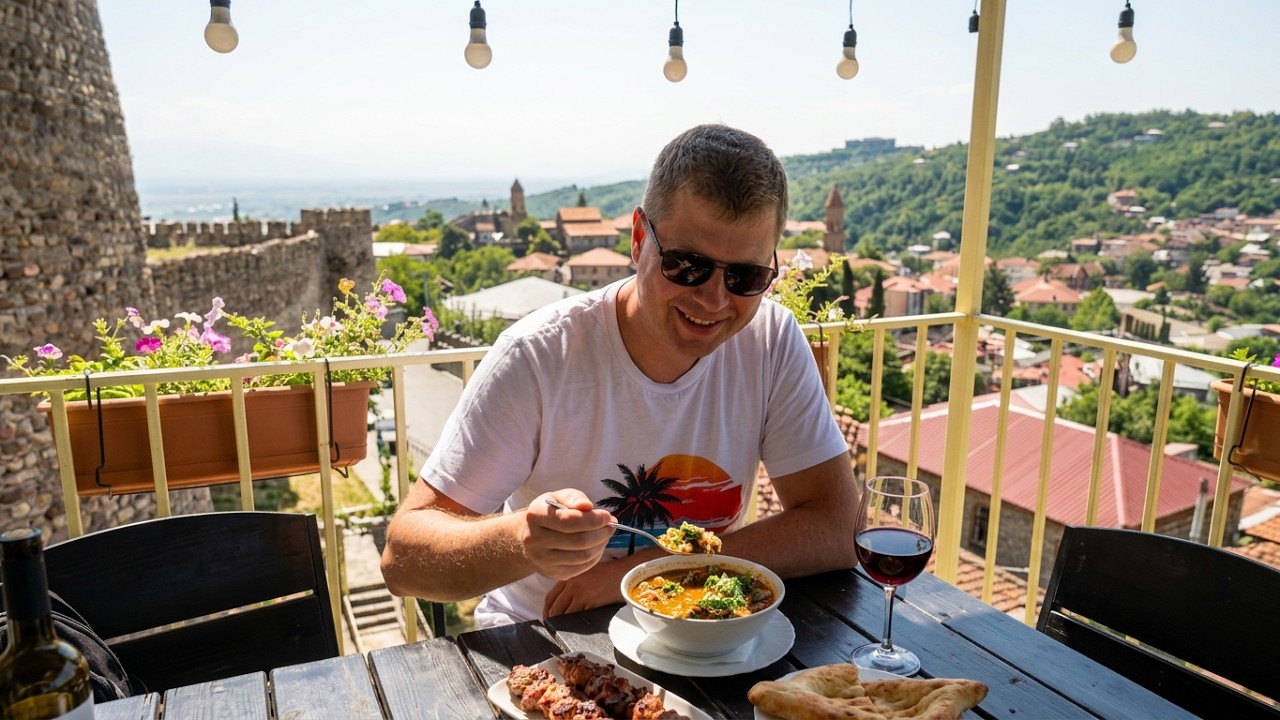 Грузия Кахетия Гуляем по Сигнахи. Ресторан Terrace Kisi. Бодбийский монастырь Святой Нино.