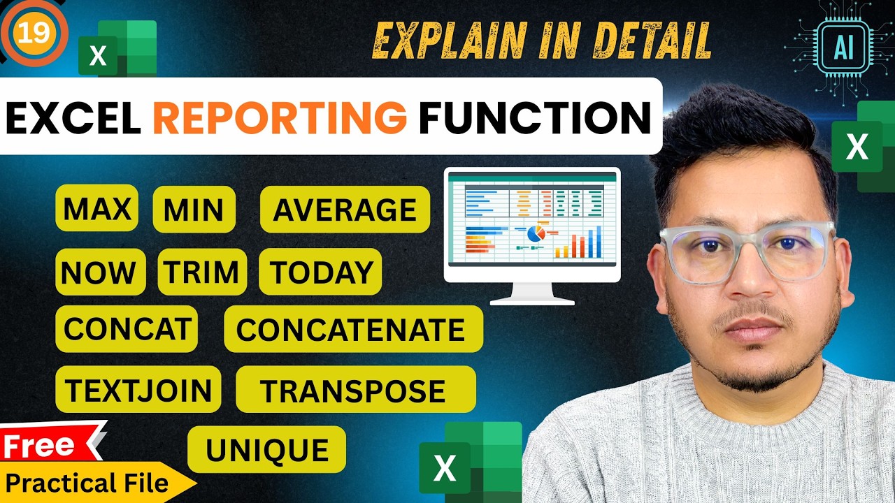 Excel Reporting Functions Full Tutorial in Hindi | Beginner to Advanced with Examples