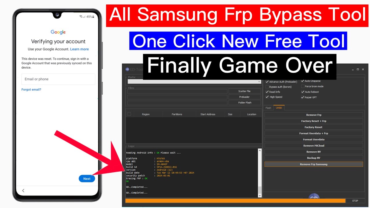 All Samsung Frp Bypass 2024 Adb Fail || Samsung frp remove new tool