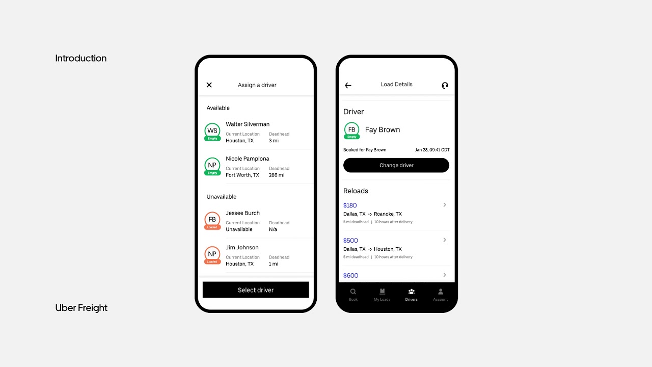 Using fleet mode in the Uber Freight app