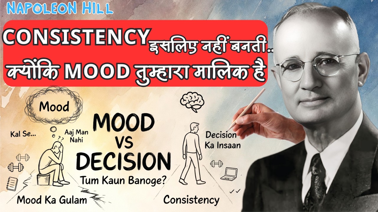 तुम्हारी CONSISTENCY इसलिए नहीं बनती… क्योंकि mood तुम्हारा मालिक है | Hindi | Napoleon Hill