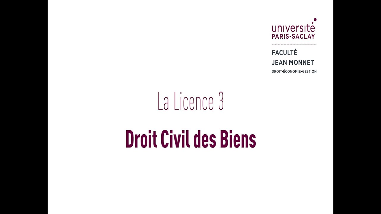 Licence 3 - Droit Civil des Biens