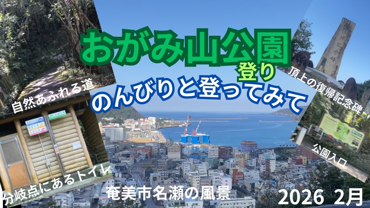 奄美大島　おがみ山登り　名瀬を一望　展望台　復帰記念碑　散歩　いい運動でした　2026年2月