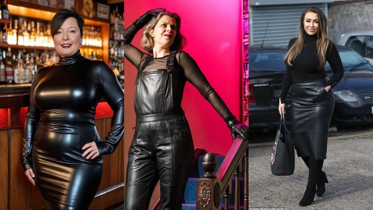 Older Women Trending Fashion All Black Leather Outfits Ideas For Attractive Looking ( PART 2 )
