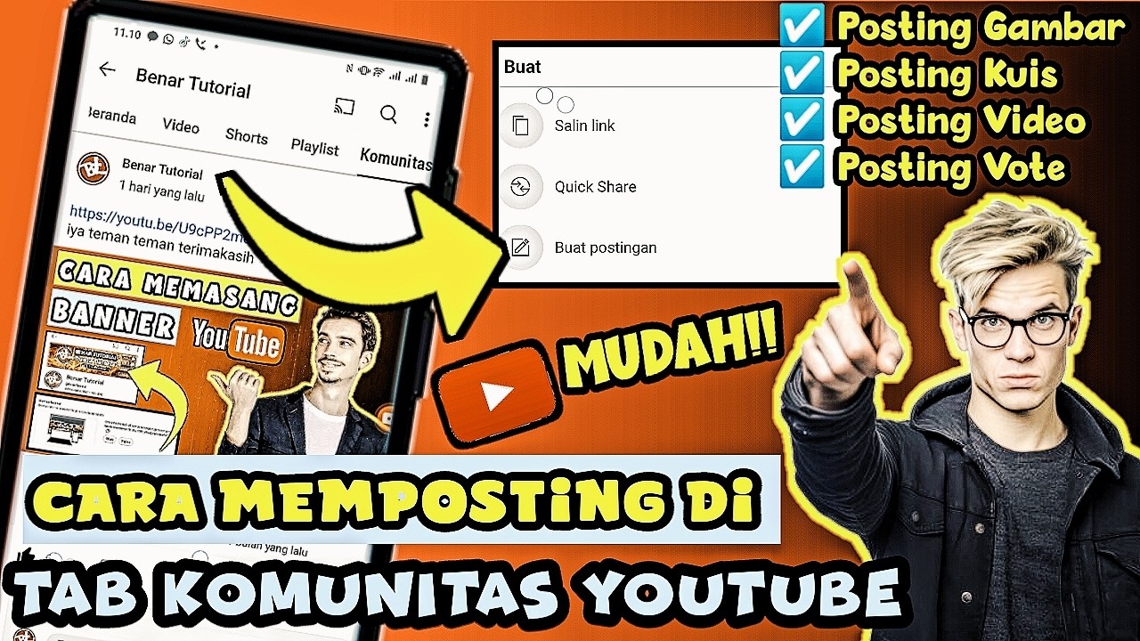 CARA MEMPOSTING DI TAB KOMUNITAS YOUTUBE DI HP 2025