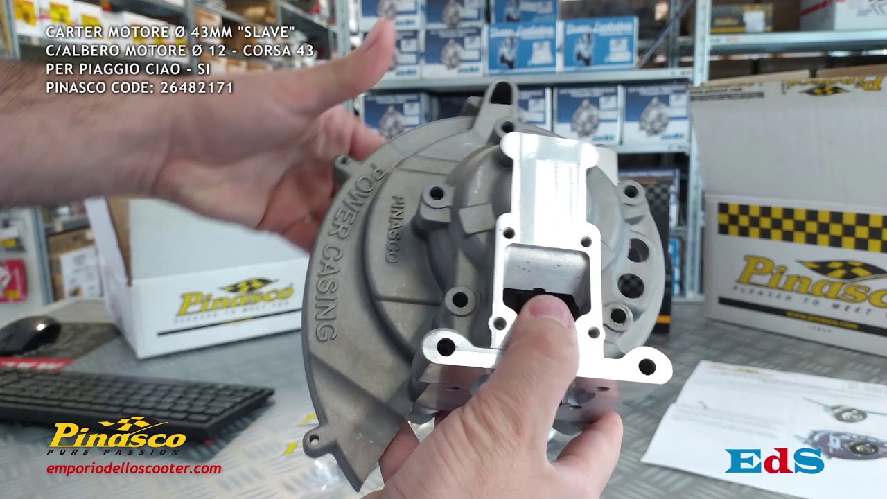 PINASCO Unboxing 🇮🇹 | Carter motore + albero 43x43mm Slave Piaggio Ciao Boxer Bravo Si - 26482171