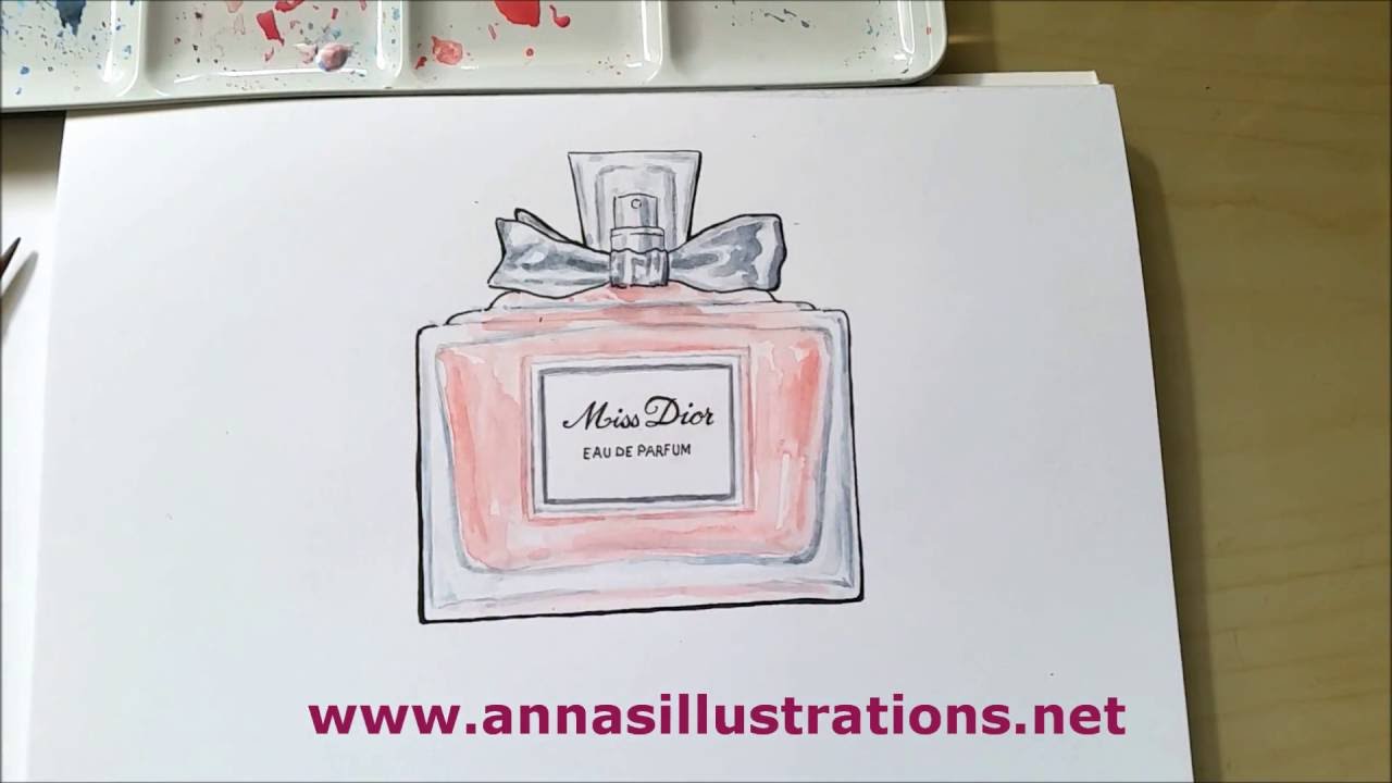 Painting a Miss Dior Perfume bottle