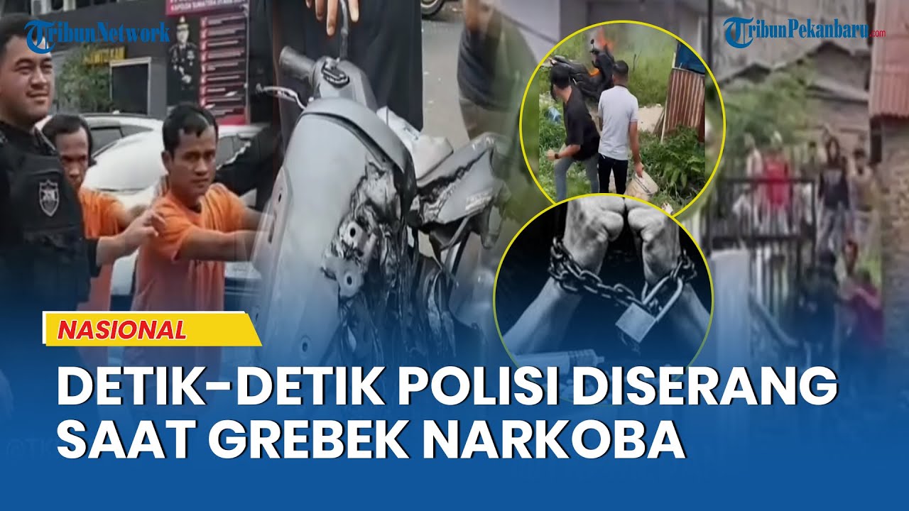 DETIK-DETIK Aksi perlawanan saat polisi melakukan penggerebekan Narkoba di kawasan Rel Kereta Api
