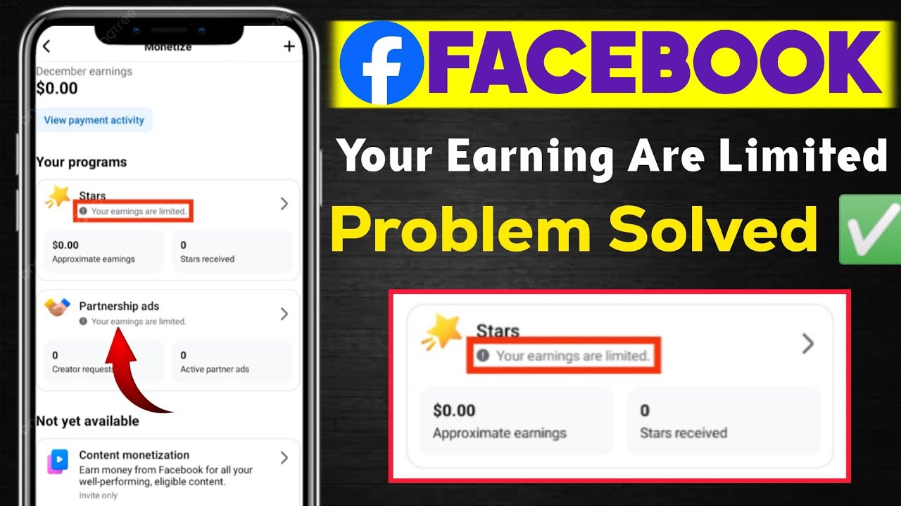 Your Earnings Are Limited Facebook | Your Ability To Earn Is Limited Or Restricted