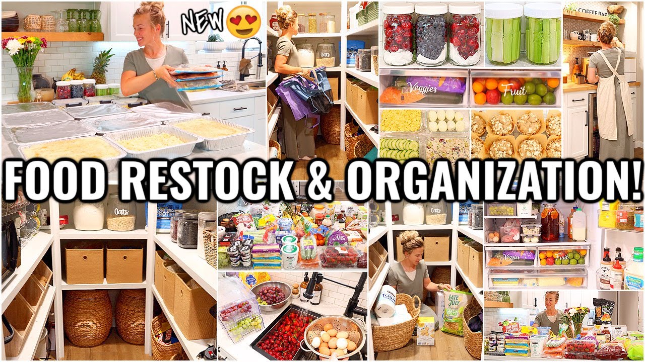 FOOD RESTOCK & HOME ORGANIZATION IDEAS!!😍 ORGANIZE WITH ME | DECLUTTERING AND ORGANIZING MOTIVATION
