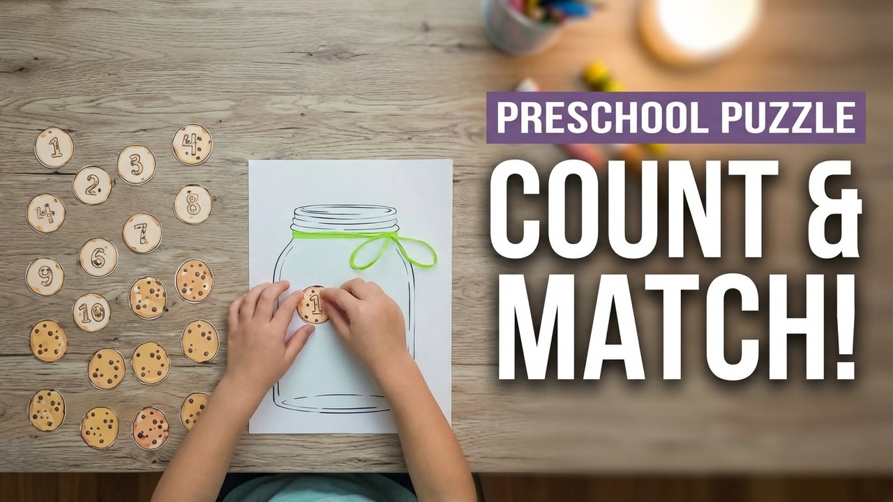 Number Matching Cookie Jar Activity | Preschool Counting Puzzle