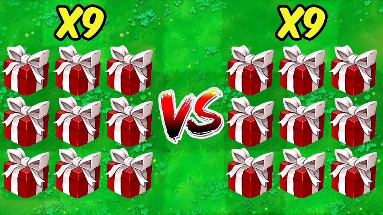 PVZ 1 Hybrid Challenge - 9 Red Plants Box VS 9 Red Zombie Box - Who Will Win?