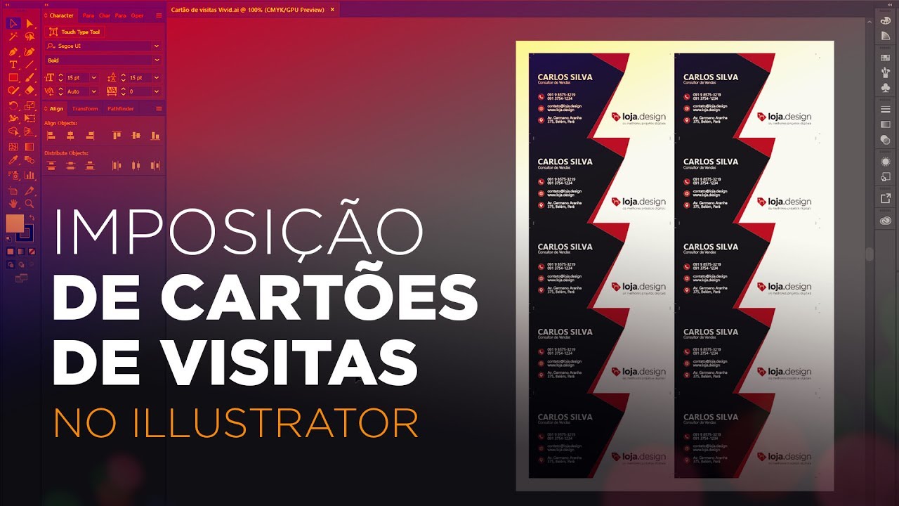 Imposição de cartões de visitas no illustrator