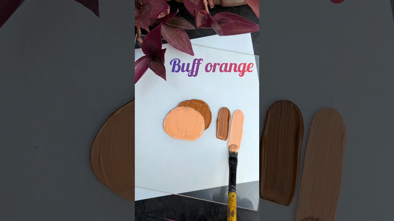 How to get buff orange colour by acrylics | acrylic colour mixing for buff orange #shorts #buff