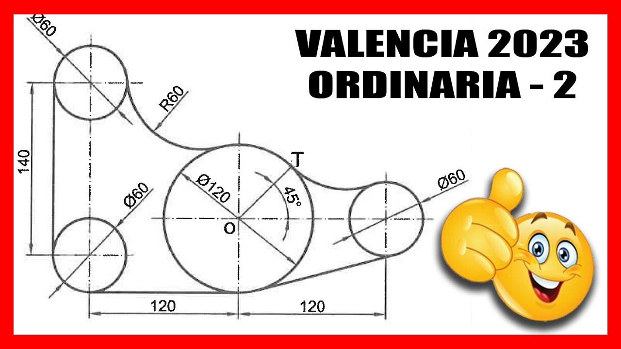 Ej 2 Tangencias 🐍     PAU Valencia junio 2023 🦎​ Examen SELECTIVIDAD dibujo técnico resuelto