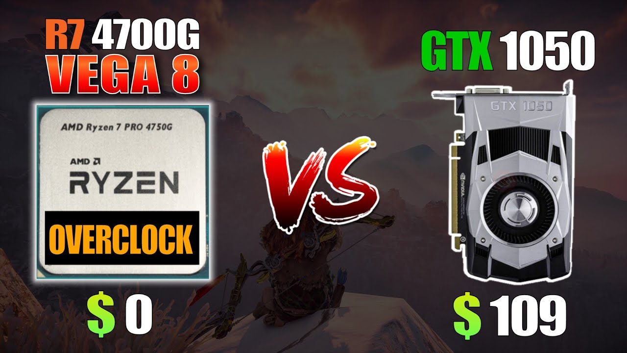 Ryzen 7 4700G VEGA 8 OC vs GTX 1050 Test in 6 Games