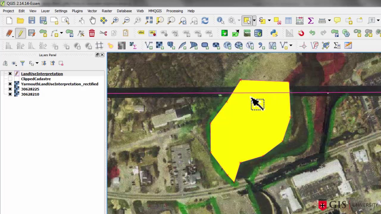 Georeferencing in QGIS & Digitizing in QGIS: Step 6 On-screen digitize from a georeferenced backdrop