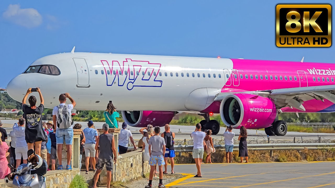 Skiathos Runway Thrills | 8K Plane Spotting from Every Angle