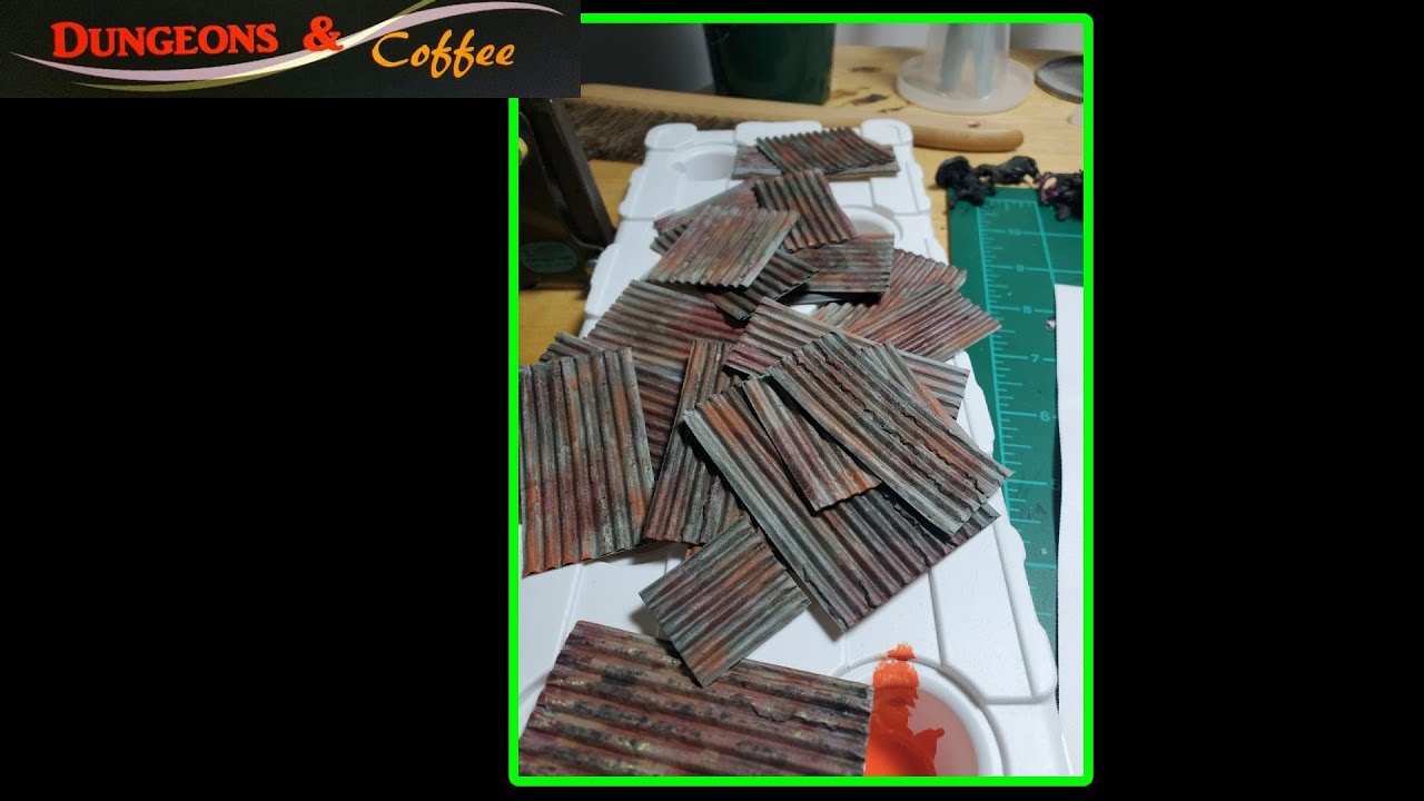 How to Make Model Tabletop Terrain: Rusty Metal Roof/Sheets