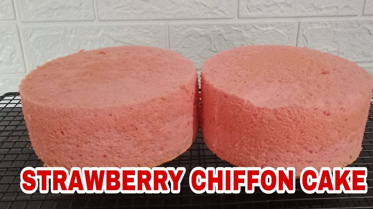 STRAWBERRY CHIFFON CAKE (SPONGE) | Do the rest how you decorate it in your way
