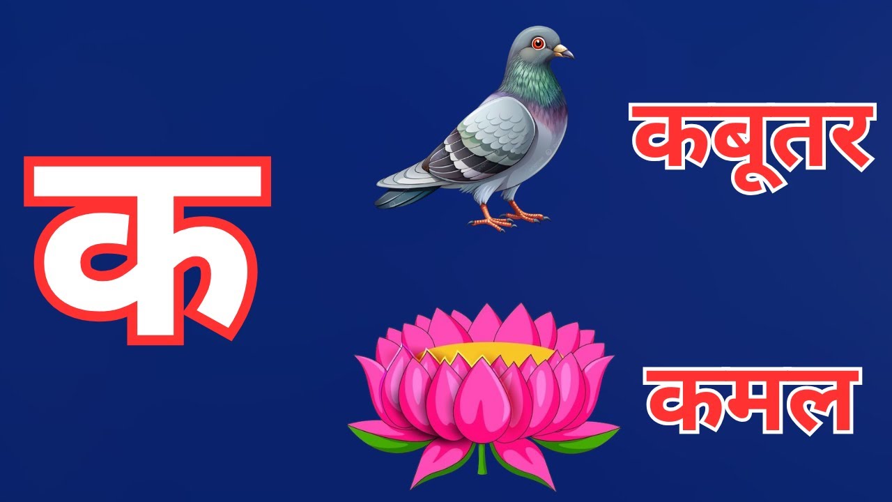 क से कबूतर  ख से ख़रगोश | हिन्दी व्यंजन | हिन्दी वर्णमाला | k se kabutar | k se Kamal | क ख ग घ