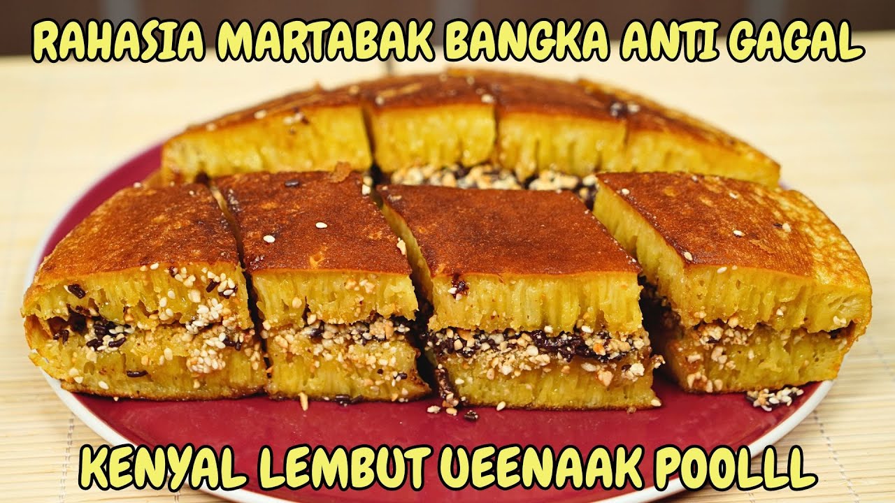 RAHASIA MARTABAK BANGKA ANTI GAGAL|TIDAK BAU TERIGU |TIDAK NEMPEL DI GIGI | KENYAL LEMBUT UENAK POLL