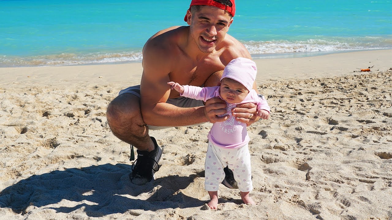 BABY'S FIRST TIME TOUCHING SAND *ADORABLE REACTION*