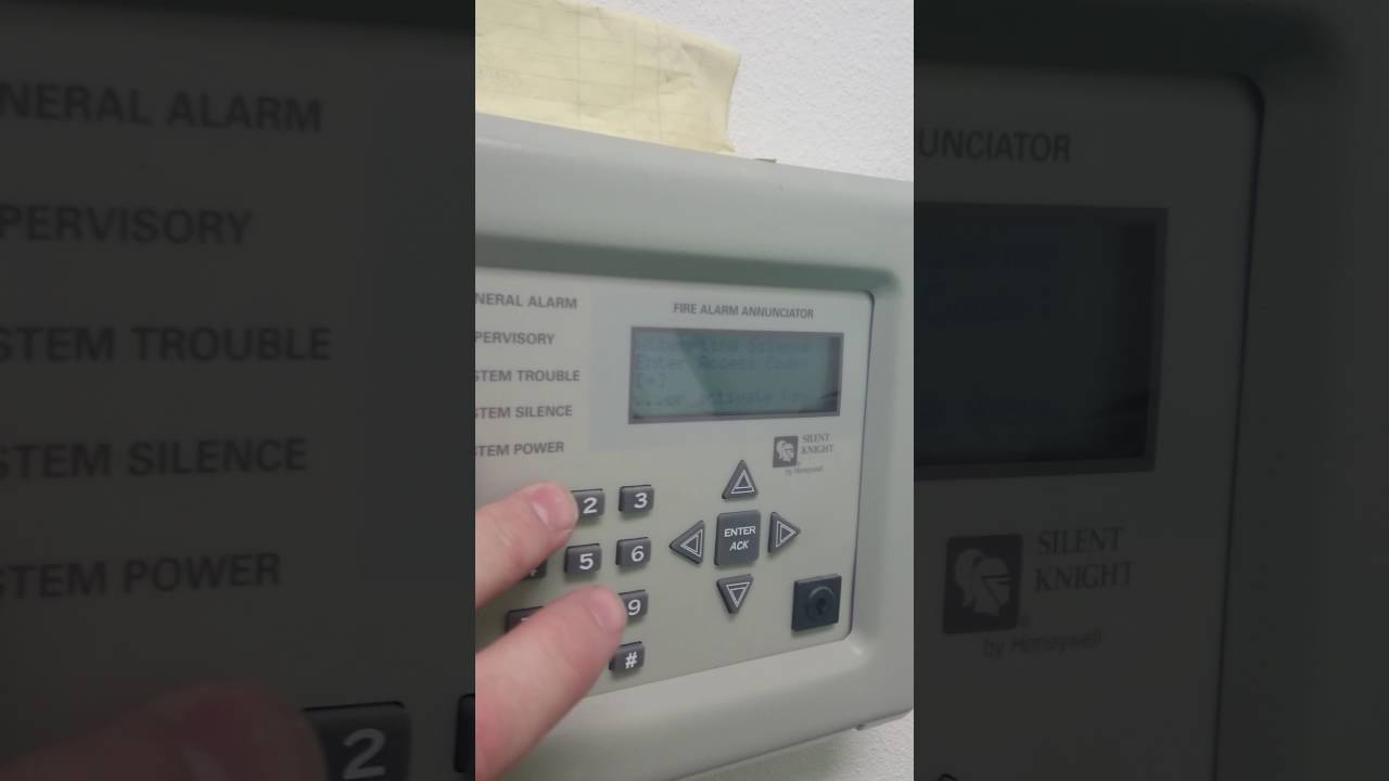 Silent Knight fire alarm system test.
