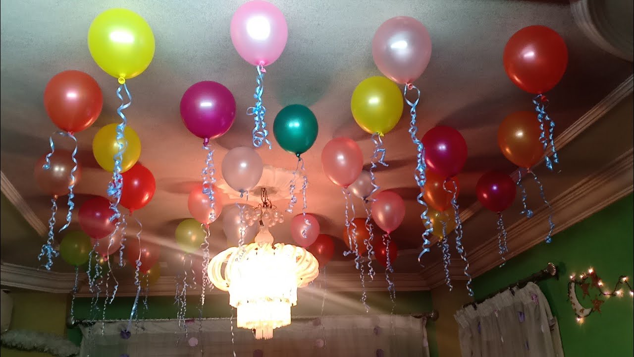 زينة للبيت/ديكورطريقة عمل بالونات السقف بدون هيليوم/لعيد الام/الميلاد/المناسبات DIY/Happy birthday