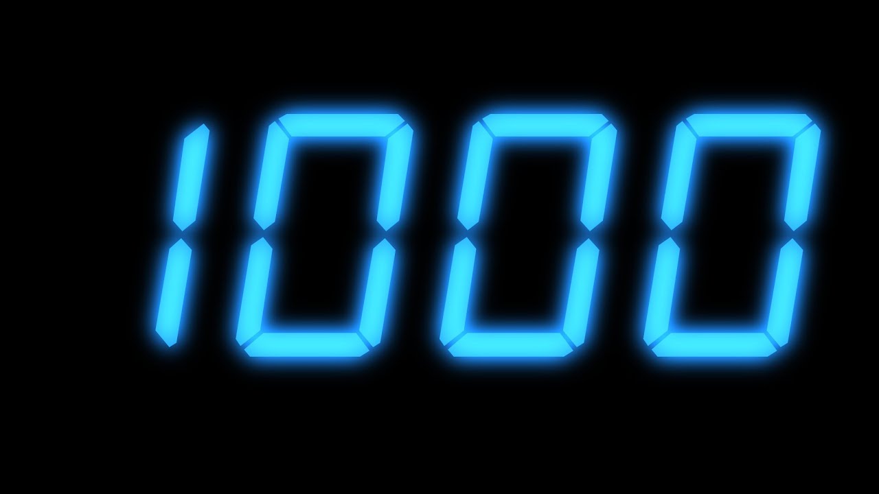 1000 to 0 Countdown [Blue Neon]
