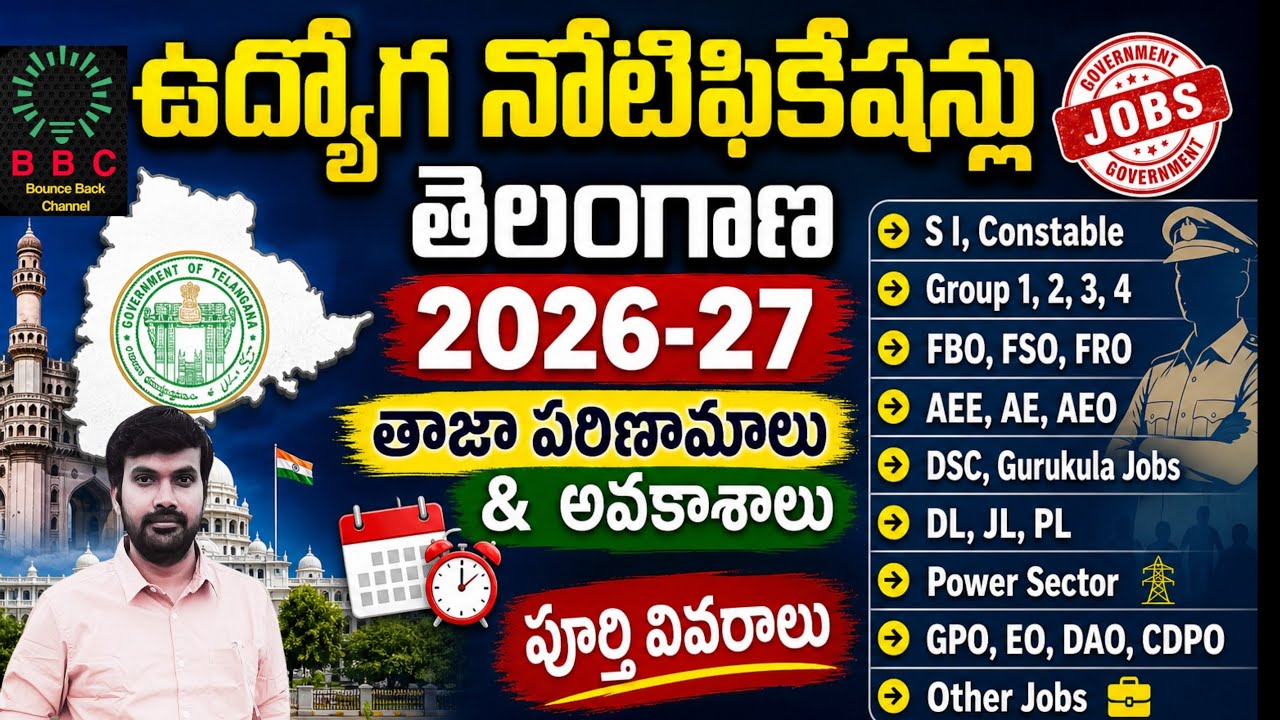 ఉద్యోగ నోటిఫికేషన్లు - తెలంగాణ||Job Notifications Telangana 2026-27||Latest Updates