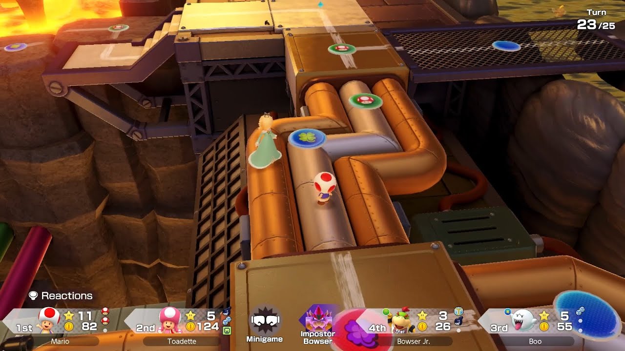 Super Mario Party Jamboree #250 King Bowser's Keep Toad vs Toadette vs Bowser Jr vs Boo