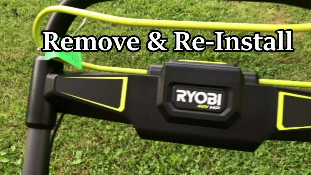 Крышка ручки газонокосилки RYOBI 40 В. Вид изнутри: переключатели, проводка и как всё собрать обр...
